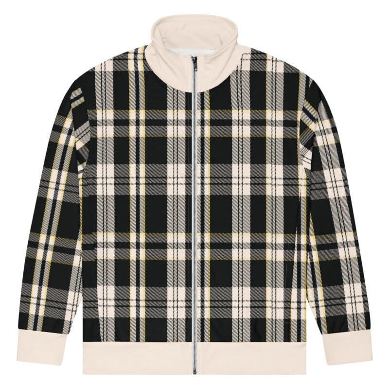 The Tartan Series (Black) Track Jacket black pink white front art concierge clothing jpg