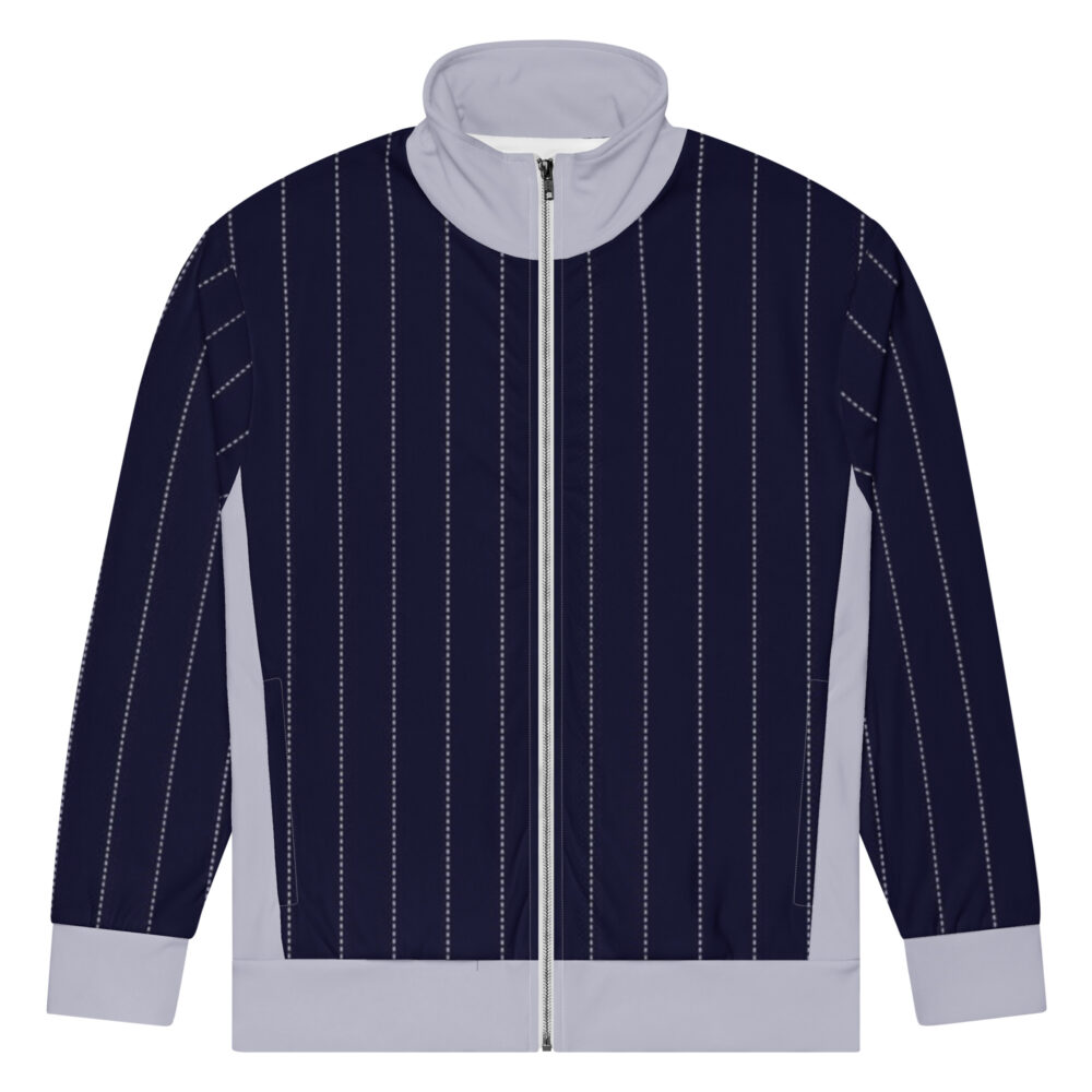 The Stripes Series (Pinstripes) Track Jacket blue pinstripe white front art concierge clothing jpg