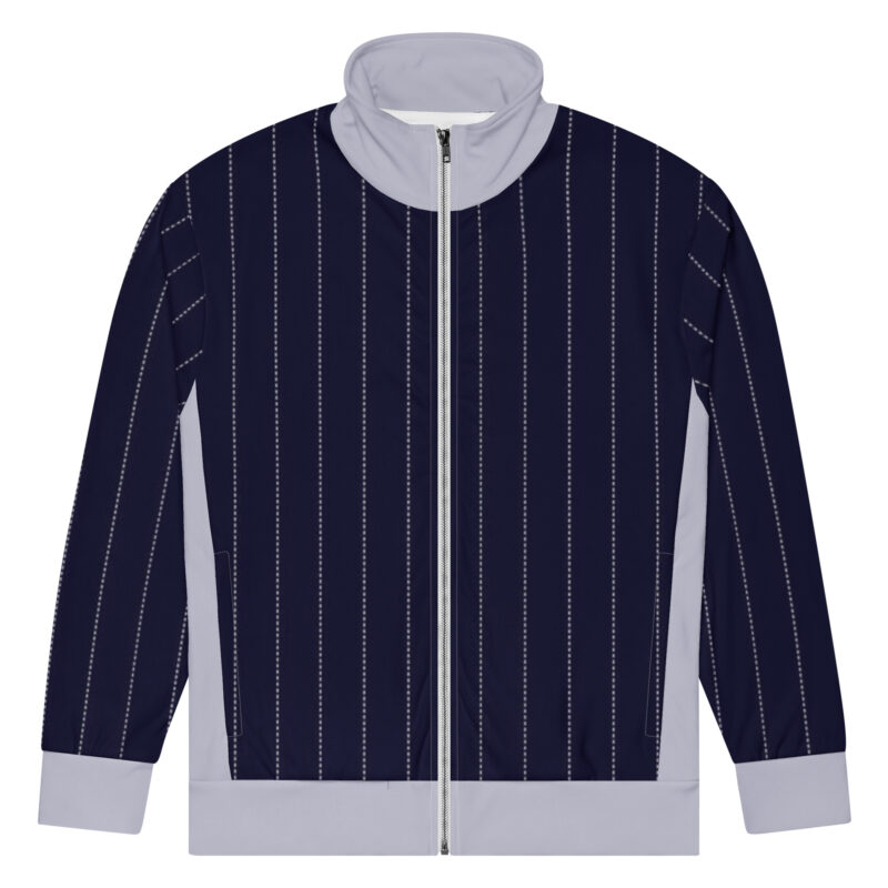 The Stripes Series (Pinstripes) Track Jacket blue pinstripe white front art concierge clothing jpg