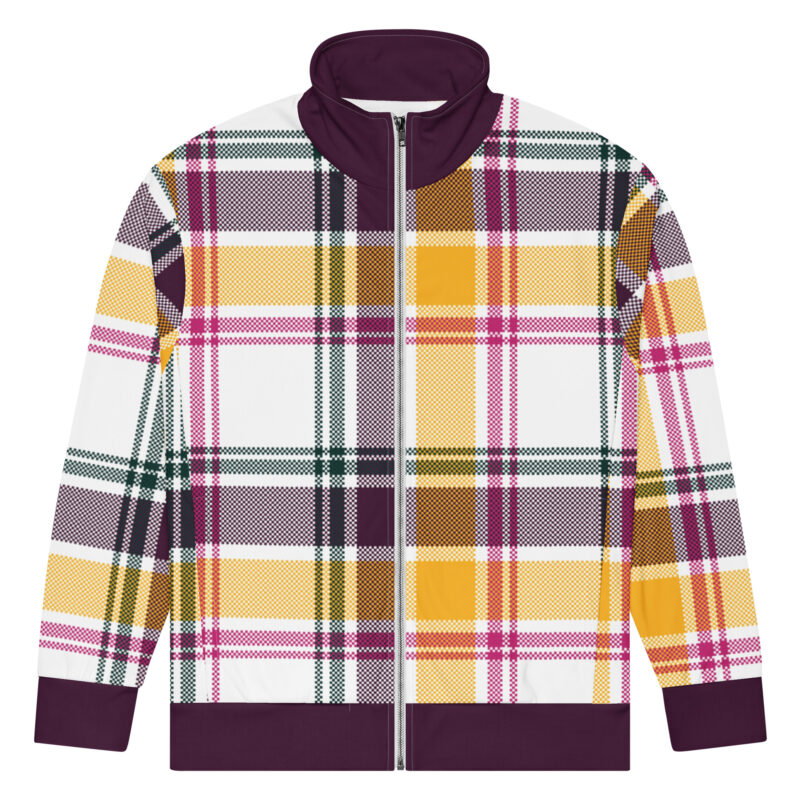 The Tartan Series (Classic Black and Yellow) Track Jacket black yellow white front art concierge clothing jpg