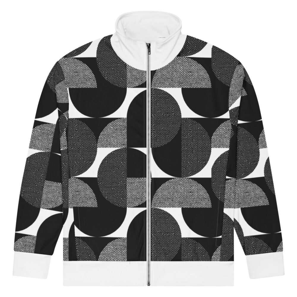The Bauhaus Series (Black Circles) Track Jacket black white front art concierge clothing jpg