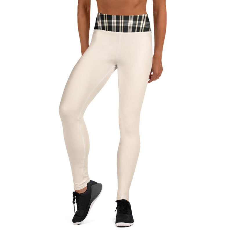 The Tartan Series (Black) Yoga Leggings black pink front art concierge clothing jpg