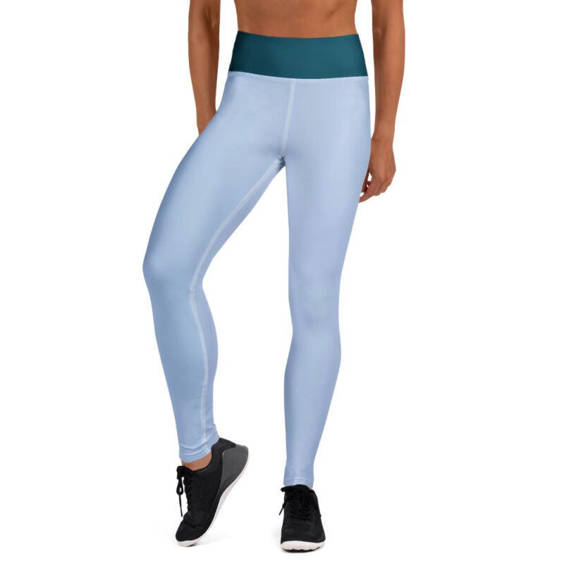 The Bauhaus Series (Grey and Teal) Yoga Leggings grey teal white front art concierge clothing jpg