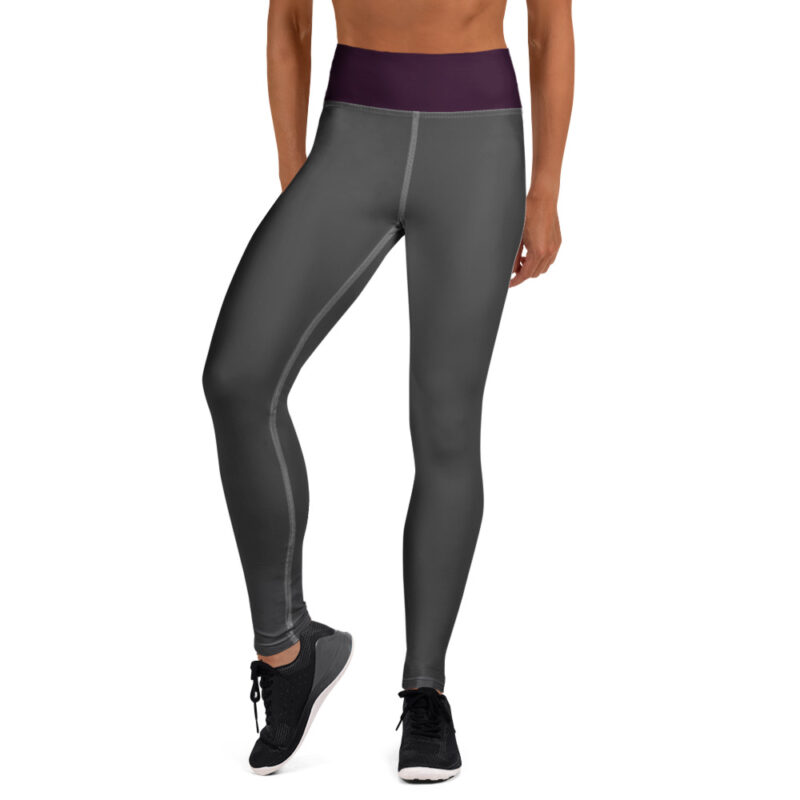 The Bauhaus Series (Plum and Grey) Yoga Leggings plum grey white front art concierge clothing jpg
