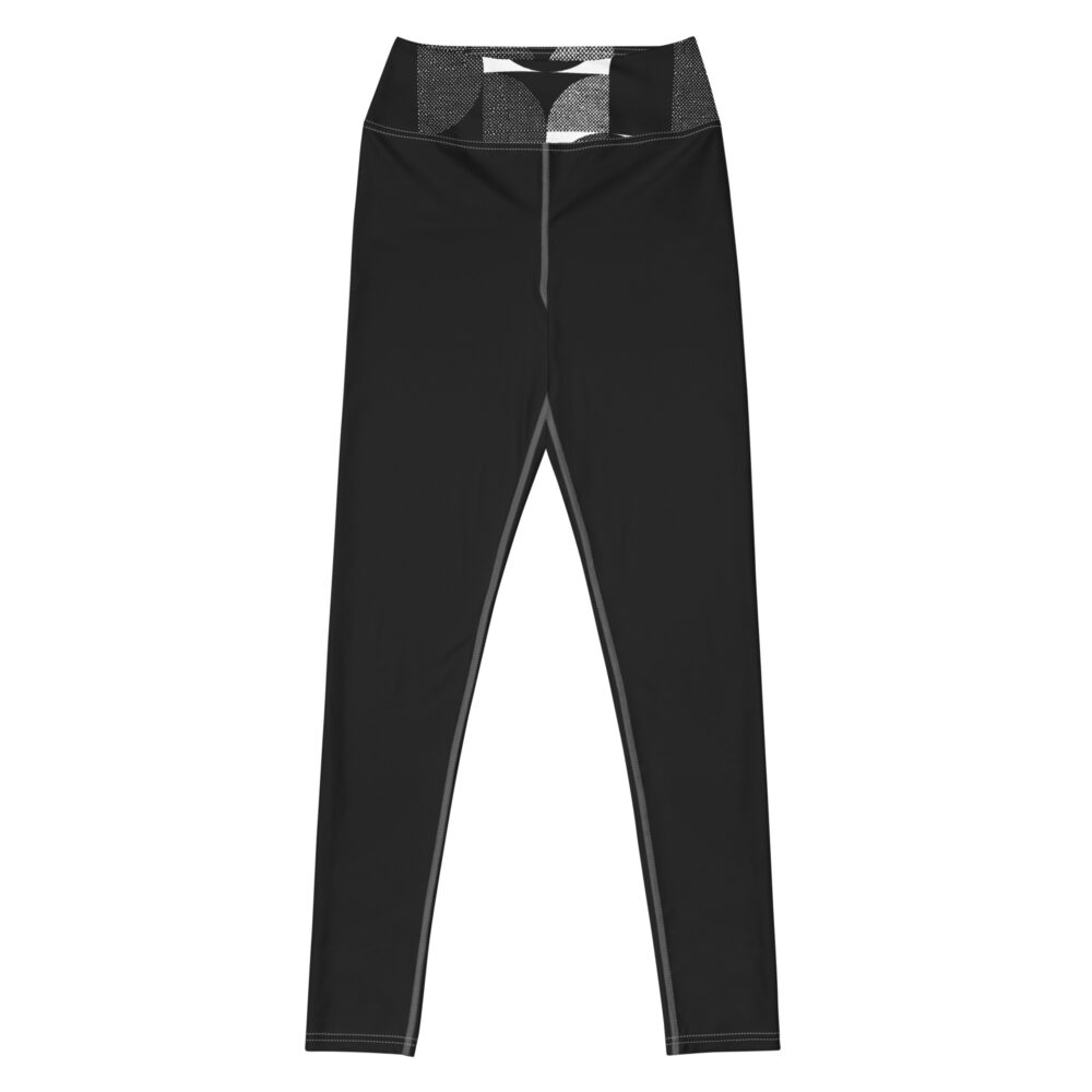 The Bauhaus Series (Black Circles) Yoga Leggings black white front art concierge clothing jpg