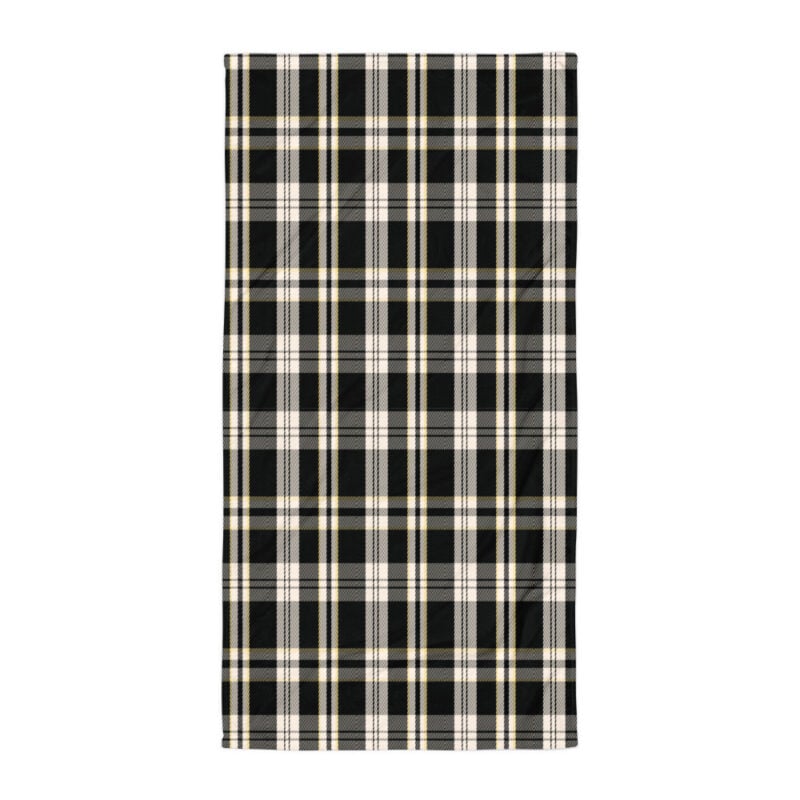 The Tartan Series (Black) Towel black pink white 30x60 flat art concierge clothing jpg
