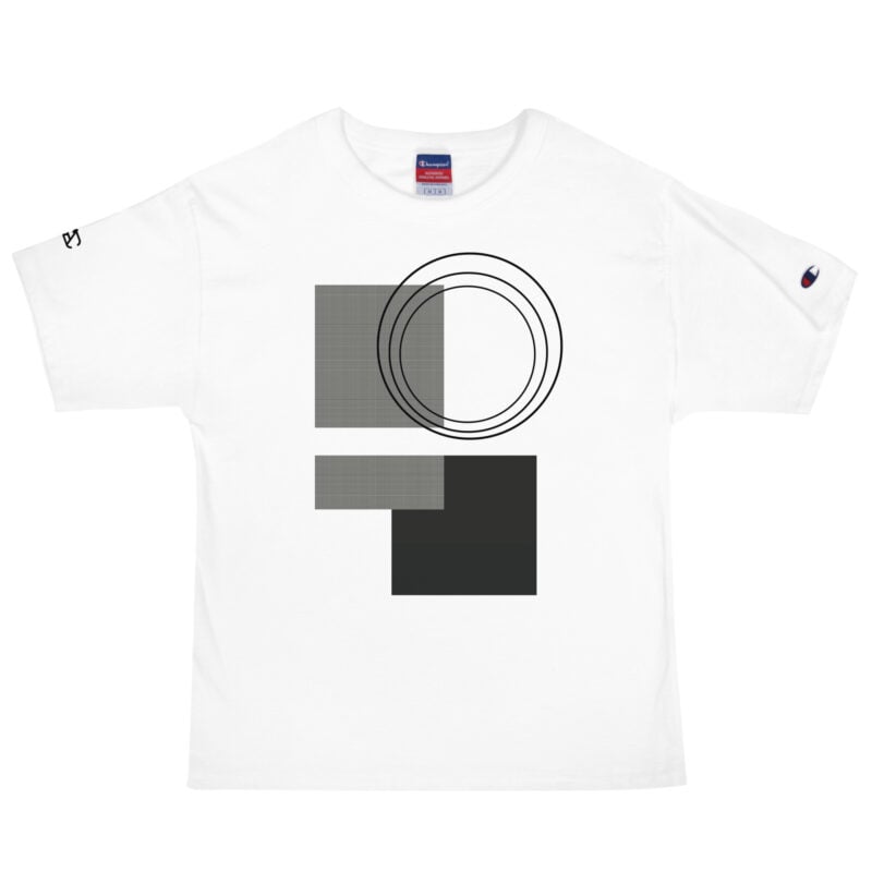 The Tartan Series (Glenn Plaid) Champion T-Shirt tartan grey white front art concierge clothing JPG