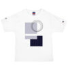 The Stripes Series (Pinstripes) Champion T-Shirt blue pinstripes white front art concierge clothing jpg