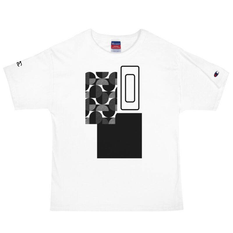 The Bauhaus Series (Black Circles) Champion T-Shirt black white front art concierge clothing jpg