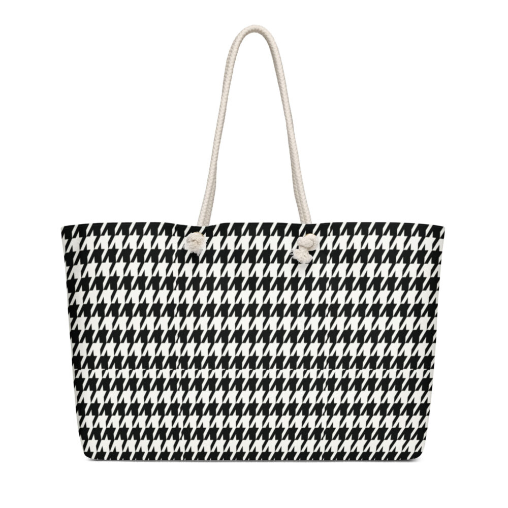 The Art Series (Houndstooth) Weekender Bag black white 24x13 front art concierge clothing jpg