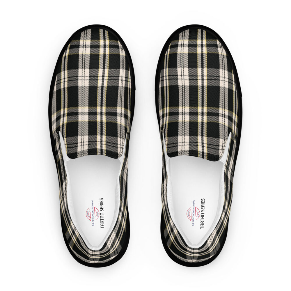 The Tartan Series (Black) Women’s Canvas Deck Shoes black pink front art concierge clothing jpg