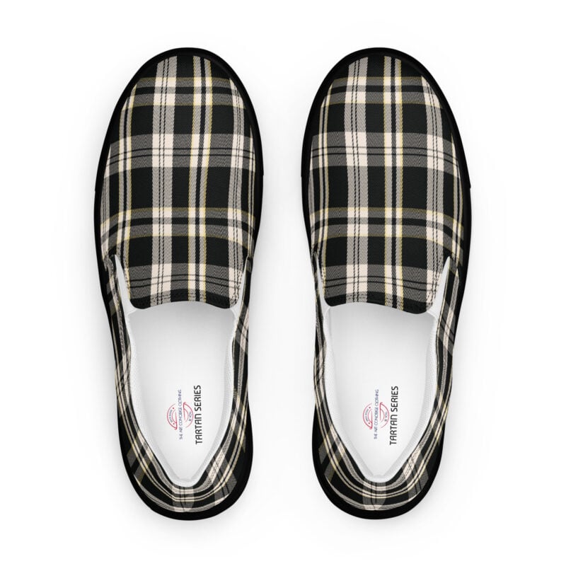 The Tartan Series (Black) Women’s Canvas Deck Shoes black pink front art concierge clothing jpg