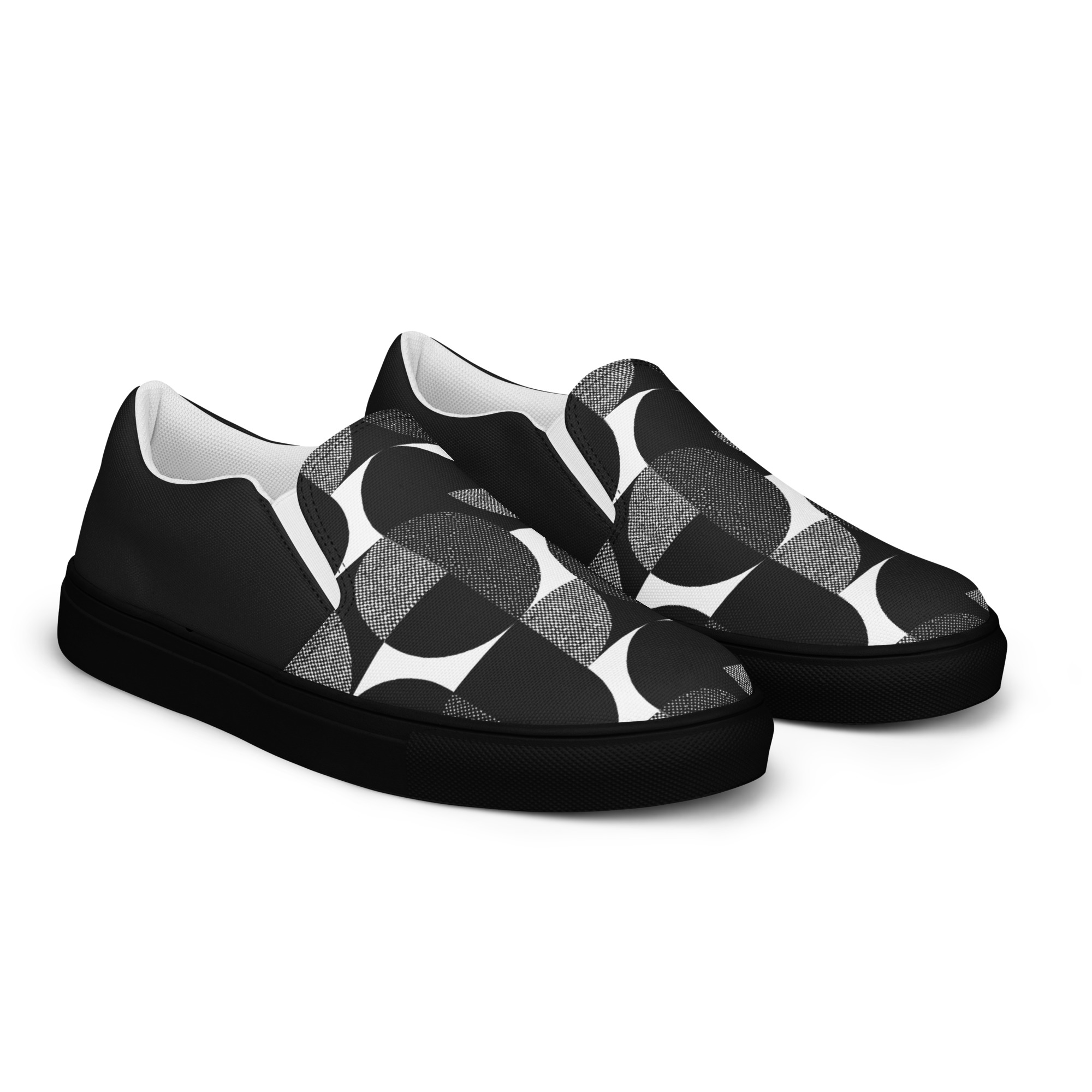 womens slip on canvas shoes black right front 6aaee3dfa1892