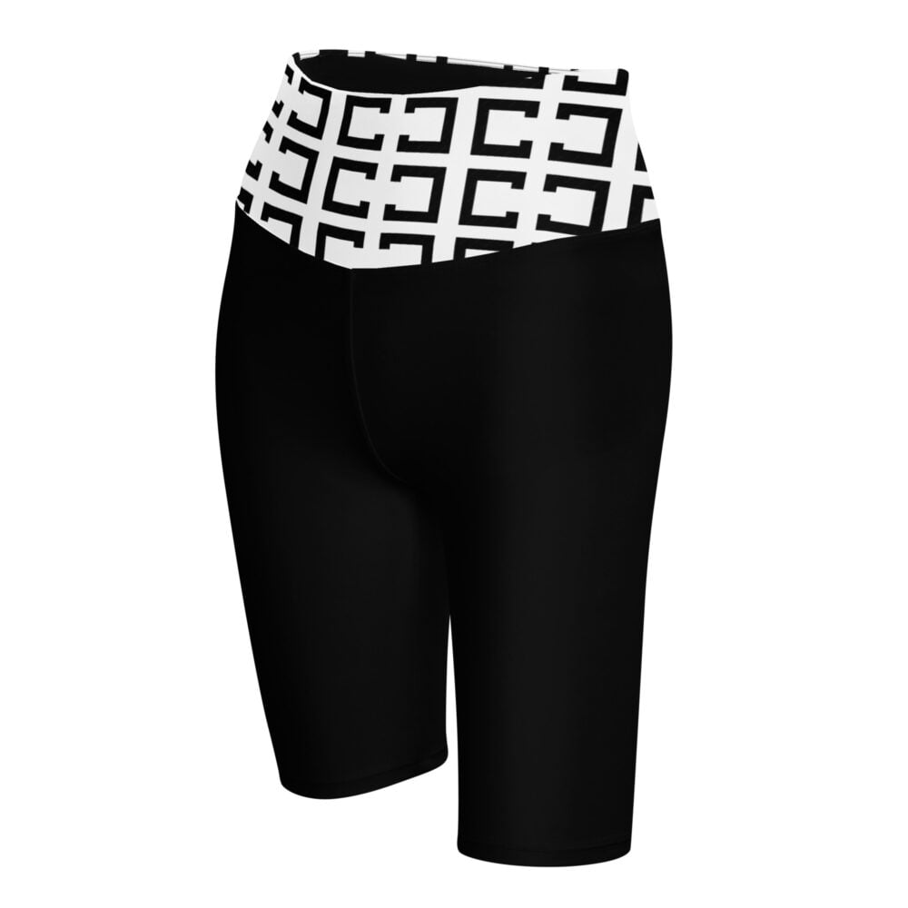 The Art Series (C Shape) Biker Shorts black white left front art concierge clothing jpg