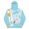 The Nautical Series (Sail Boat) Hoodie blue grey orange white front art concierge clothing jpg