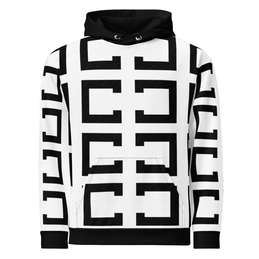 The Art Series (C Shape) Hoodie black white front art concierge clothing jpg