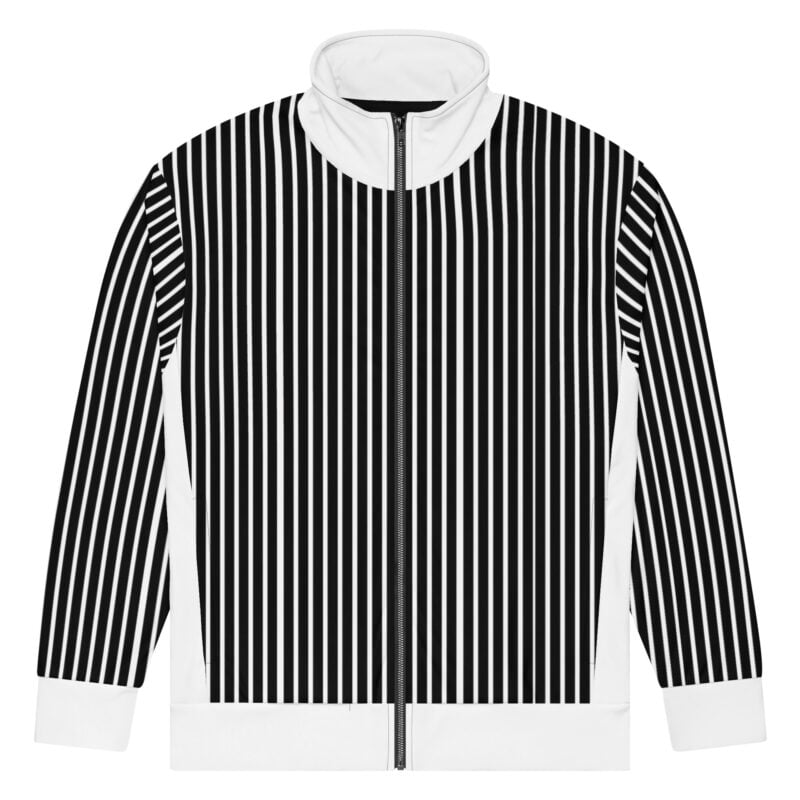 The Stripes Series (Black) Track Jacket BLACK white front art concierge clothing jpg