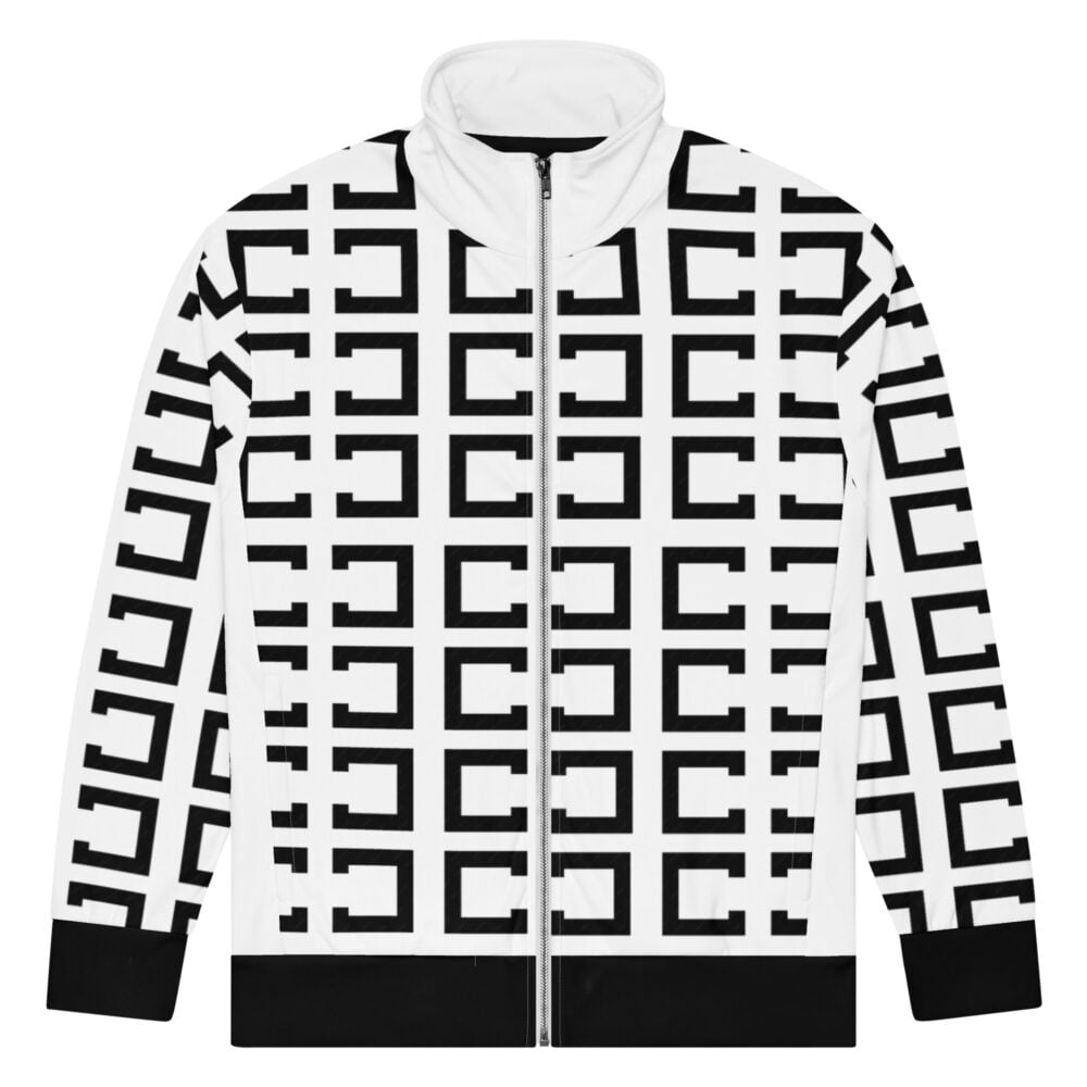 The Art Series (C Shape) Track Jacket black white front art concierge clothing jpg