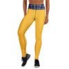 The Tartan Series (Yellow and Blue) Yoga Leggings yellow blue white front art concierge clothing jpg