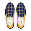 The Tartan Series (Yellow and Blue) Men’s Slip-on Canvas Shoes yellow blue black front art concierge clothing jpg