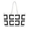 The Art Series (C Shape) Oversized Weekender Bag black white 24x13 front art concierge clothing jpg